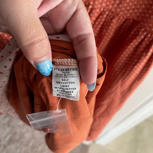 Amber Blue dark orange dot dress - Picture 5 of 5